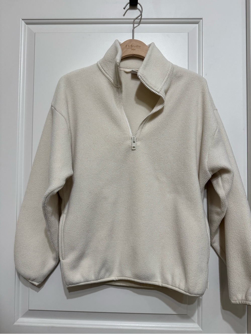 TNA Men's Ivory Half-Zip Fleece Pullover